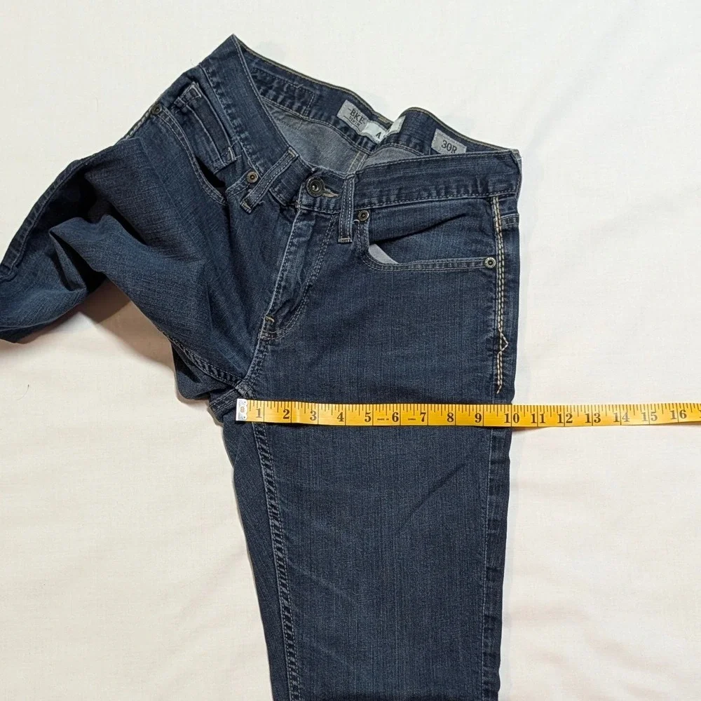 BKE Asher Slim Straight Jeans Mens 30R Dark Wash Denim